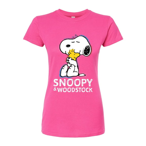 Peanuts - Snoopy And Woodstock - Juniors Fitted Graphic T-Shirt