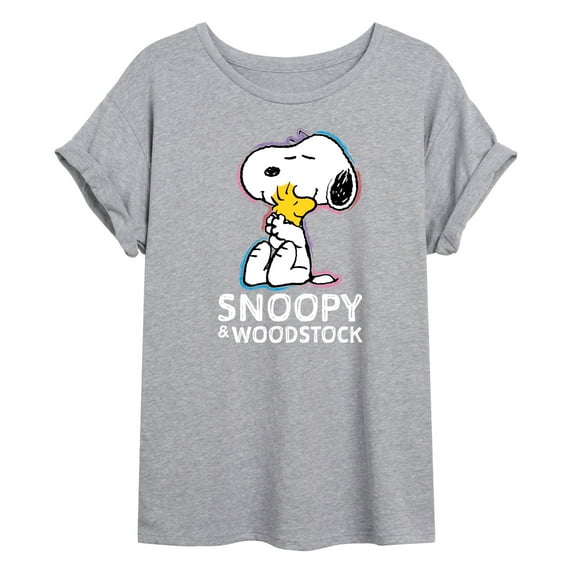 Peanuts - Snoopy And Woodstock - Juniors Ideal Flowy Muscle T-Shirt