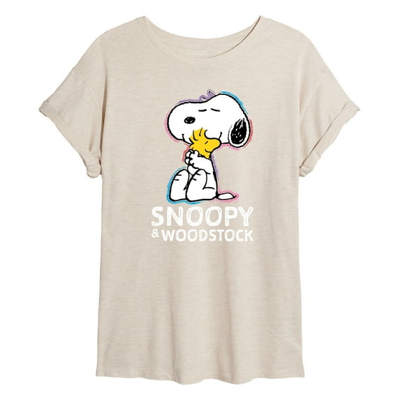 Peanuts - Snoopy And Woodstock - Juniors Ideal Flowy Muscle T-Shirt