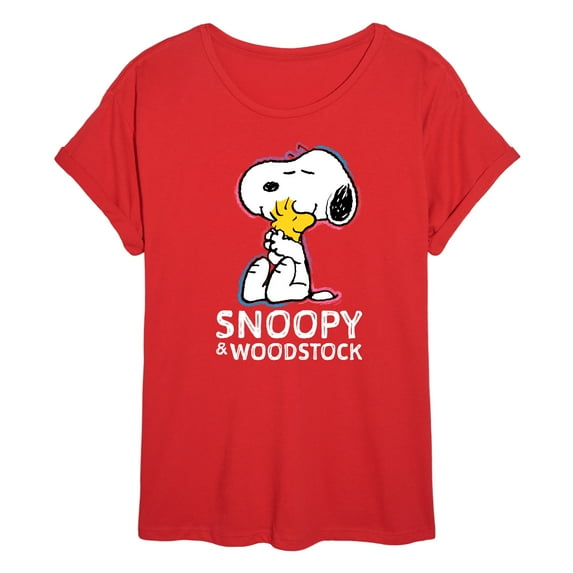 Peanuts - Snoopy And Woodstock - Juniors Ideal Flowy Muscle T-Shirt
