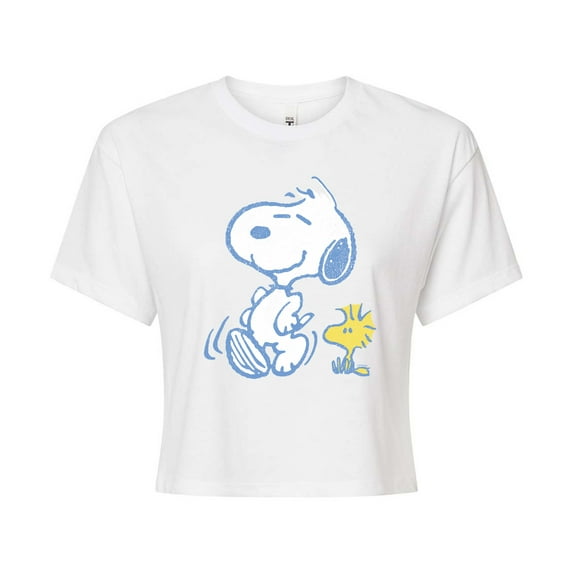 Peanuts - Snoopy And Woodstock Pastels - Cropped Tee