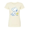 thumbnail image 1 of Peanuts - Snoopy And Woodstock Pastels - Juniors Fitted Tee, 1 of 5