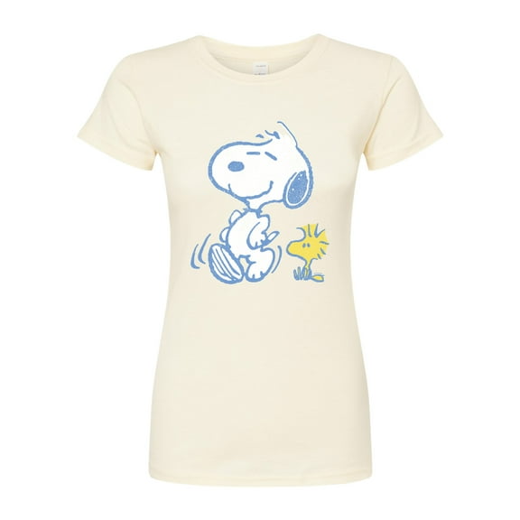 Peanuts - Snoopy And Woodstock Pastels - Juniors Fitted Tee