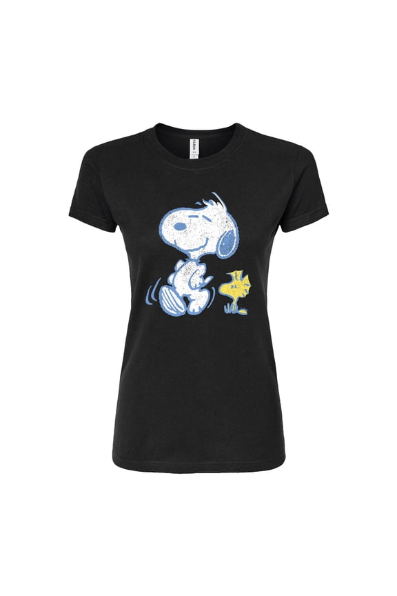 - Snoopy And Woodstock Pastels - Juniors Fitted Tee