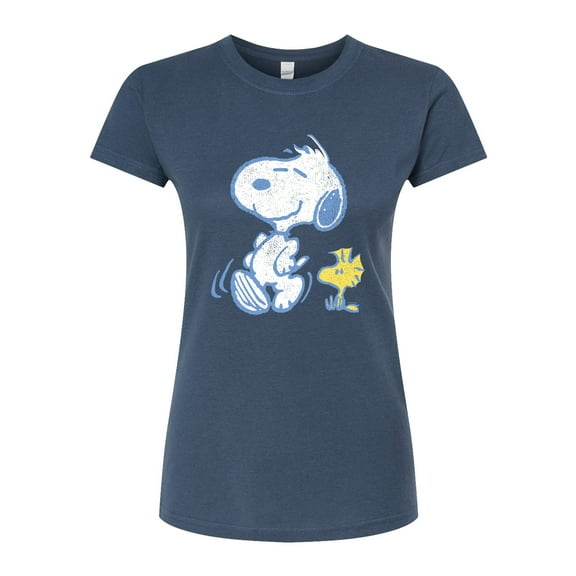 Peanuts - Snoopy And Woodstock Pastels - Juniors Fitted Tee