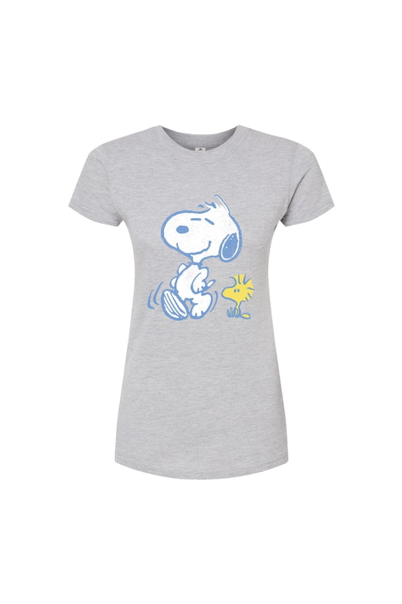 - Snoopy And Woodstock Pastels - Juniors Fitted Tee