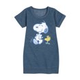 thumbnail image 1 of Peanuts - Snoopy And Woodstock Pastels - Toddler & Youth Girls Fleece Dress, 1 of 5