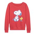 thumbnail image 1 of Peanuts - Snoopy And Woodstock Pastels - Women's Lightweight French Terry Pullover, 1 of 1
