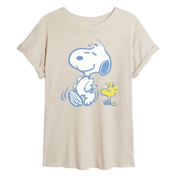 Peanuts - Snoopy And Woodstock Pastels - Women's Oversized T-Shirt