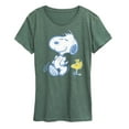 thumbnail image 1 of Peanuts - Snoopy And Woodstock Pastels - Women's Short Sleeve Graphic T-Shirt, 1 of 1