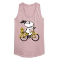 thumbnail image 1 of Peanuts - Snoopy And Woodstock Riding Bike - Women's Racerback Graphic Tank, 1 of 5