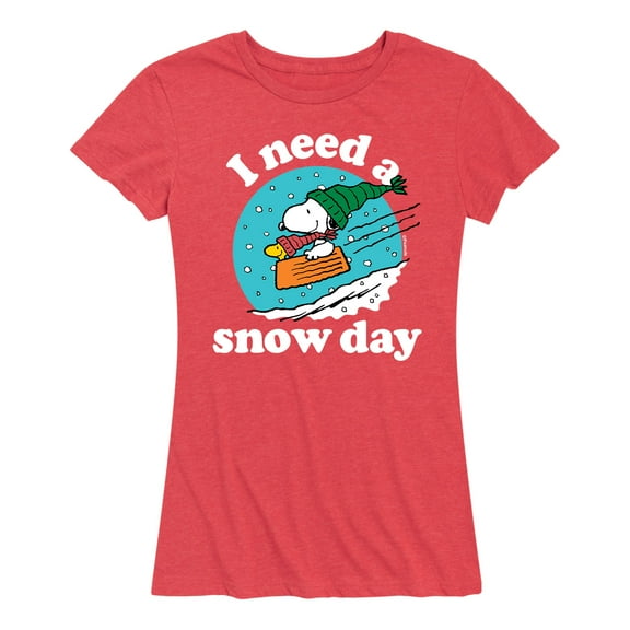 Peanuts - Snoopy And Woodstock Sledding - Women's Short Sleeve Graphic T-Shirt