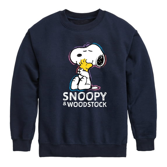 Peanuts - Snoopy And Woodstock - Toddler & Youth Crewneck Fleece Sweatshirt