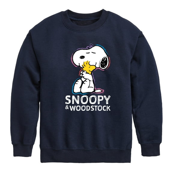 Peanuts - Snoopy And Woodstock - Toddler & Youth Crewneck Fleece Sweatshirt