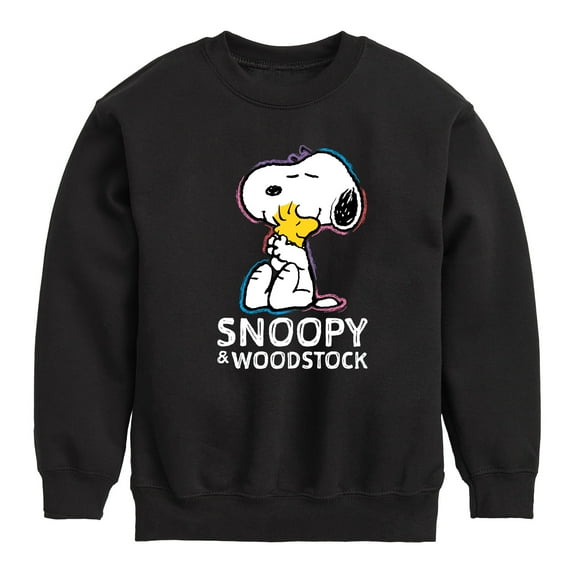 Peanuts - Snoopy And Woodstock - Toddler & Youth Crewneck Fleece Sweatshirt