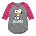 thumbnail image 1 of Peanuts - Snoopy And Woodstock - Toddler & Youth Girls Raglan Graphic T-Shirt, 1 of 6