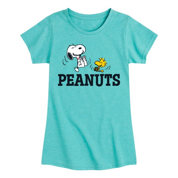 Peanuts - Snoopy And Woodstock - Toddler & Youth Girls Short Sleeve Graphic T-Shirt