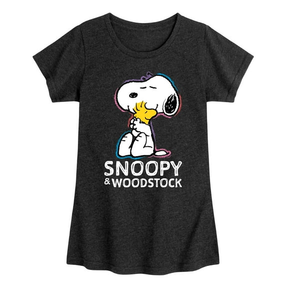Peanuts - Snoopy And Woodstock - Toddler & Youth Girls Short Sleeve Graphic T-Shirt