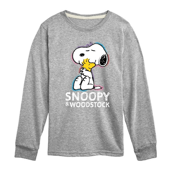 Peanuts - Snoopy And Woodstock - Toddler & Youth Long Sleeve Graphic T-Shirt