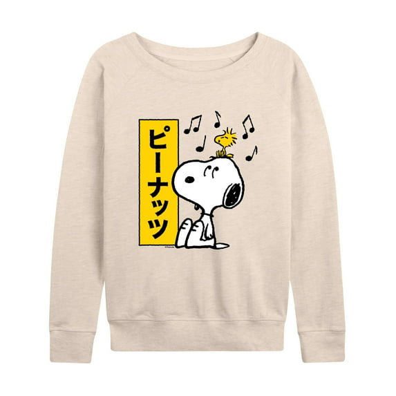 Peanuts - Snoopy And Woodstock - Women's Lightweight French Terry Long Sleeve Shirt