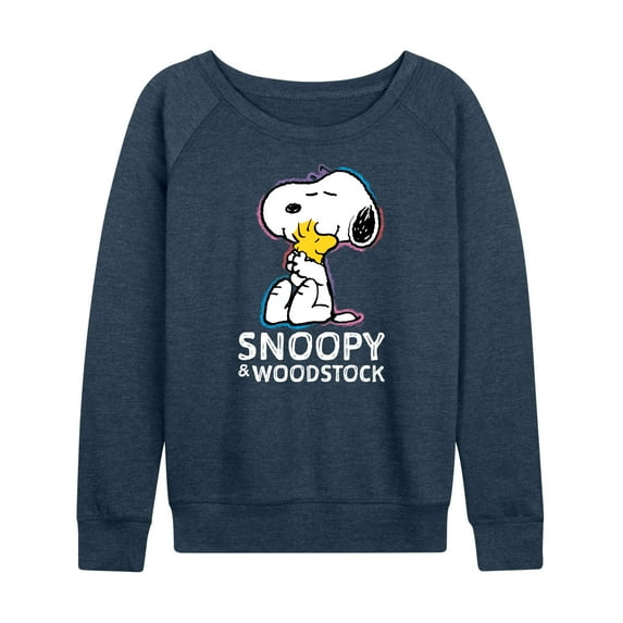 Peanuts - Snoopy And Woodstock - Women's Lightweight French Terry Long Sleeve Shirt