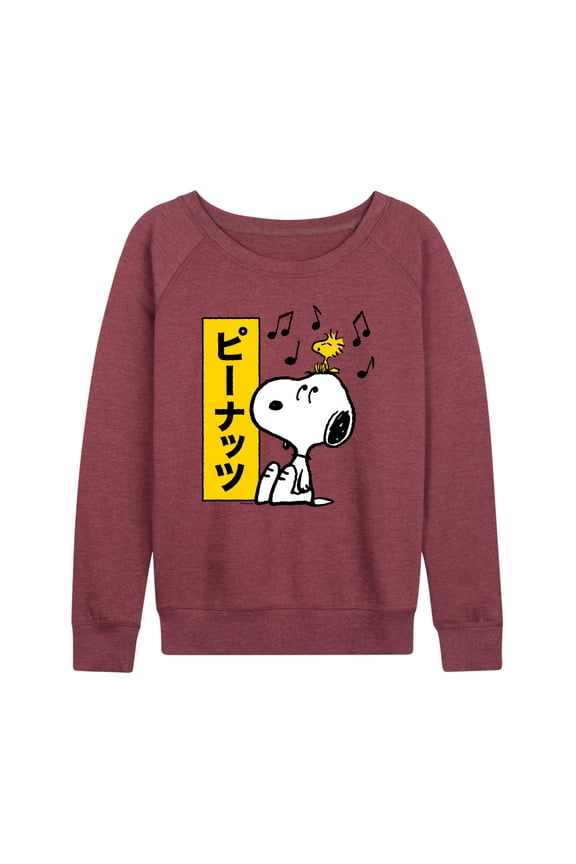 - Snoopy And Woodstock - Women's Lightweight French Terry Long Sleeve Shirt
