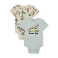 thumbnail image 1 of Peanuts Snoopy Baby Bodysuits with Short Sleeves, 2-Pack, Sizes 0/3M-24M, 1 of 3