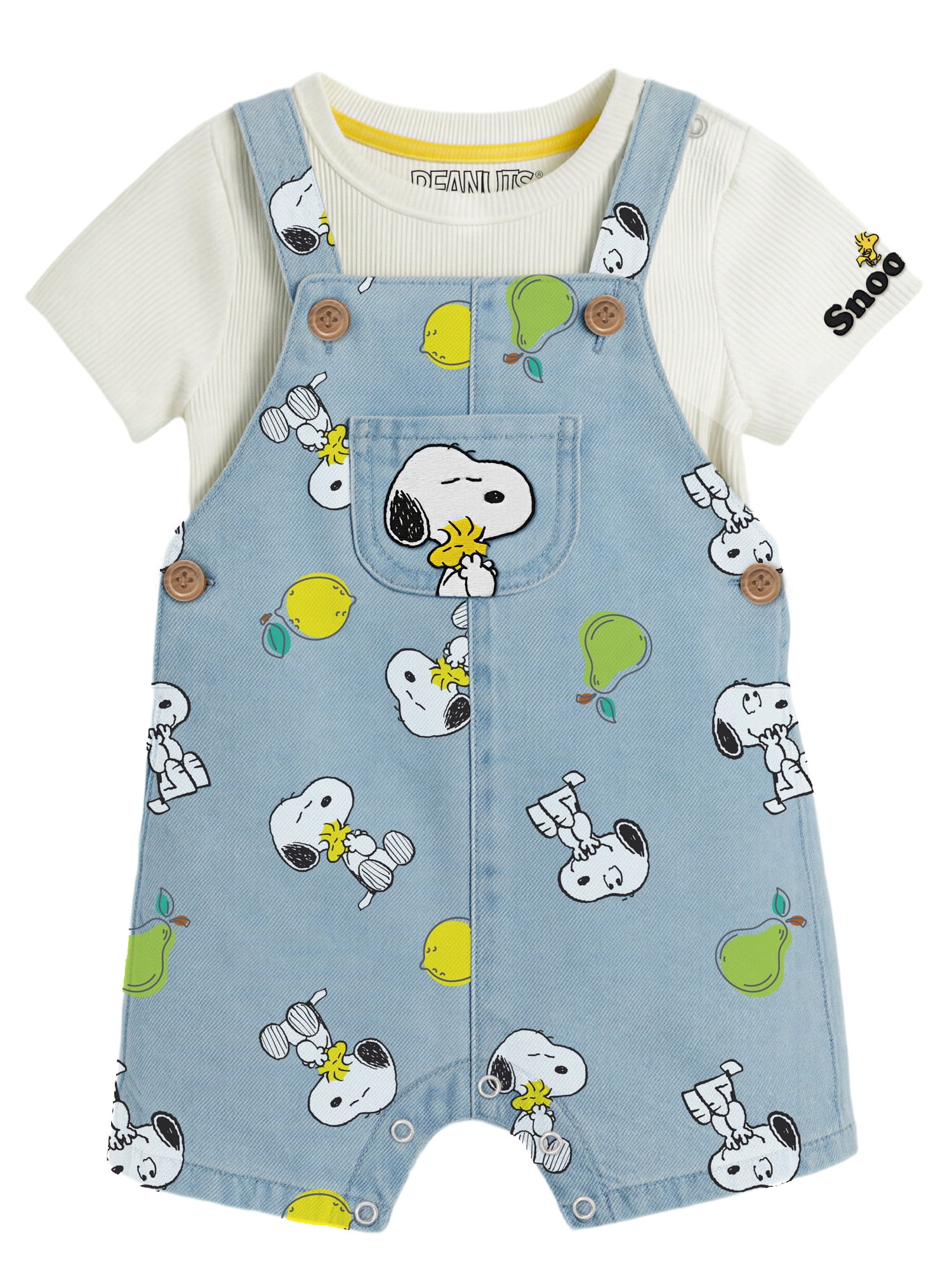 Peanuts Snoopy Baby Boy Shortall Set, Sizes 0/3 Months-24 Months