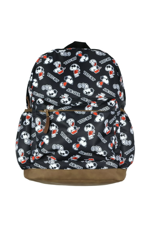 Peanuts Snoopy Backpack Joe Cool Allover Design Bookbag Travel Bag