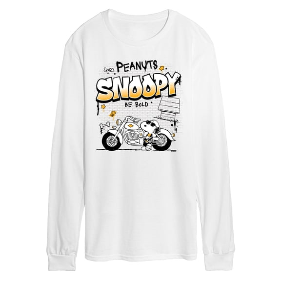 Peanuts - Snoopy Be Bold Motorcycle - Men's Long Sleeve Graphic T-Shirt