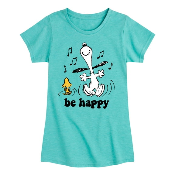 Peanuts - Snoopy Be Happy Dance - Toddler And Youth Girls Short Sleeve Graphic T-Shirt