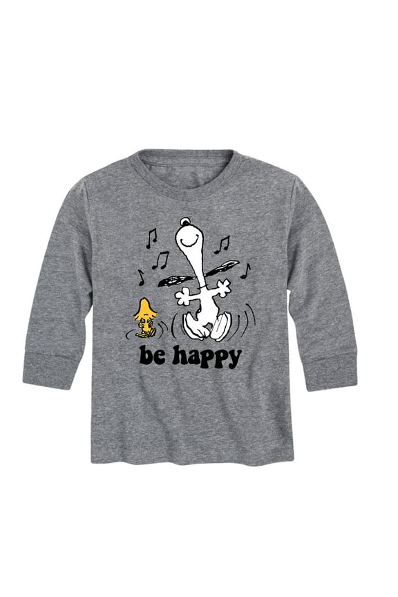- Snoopy Be Happy Dance - Toddler And Youth Long Sleeve Graphic T-Shirt