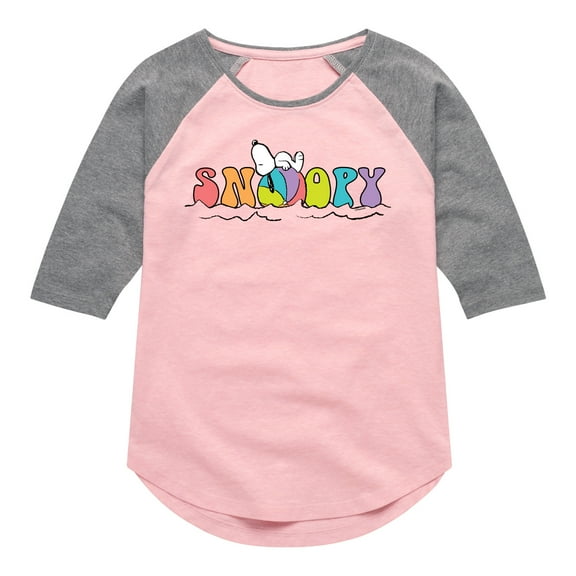 Peanuts - Snoopy Beach Ball - Toddler And Youth Girls Raglan Graphic T-Shirt