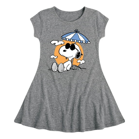 Peanuts - Snoopy Beach Day - Toddler And Youth Girls Fit And Flare Dress