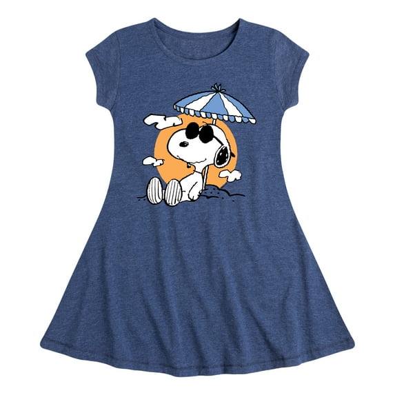 Peanuts - Snoopy Beach Day - Toddler And Youth Girls Fit And Flare Dress