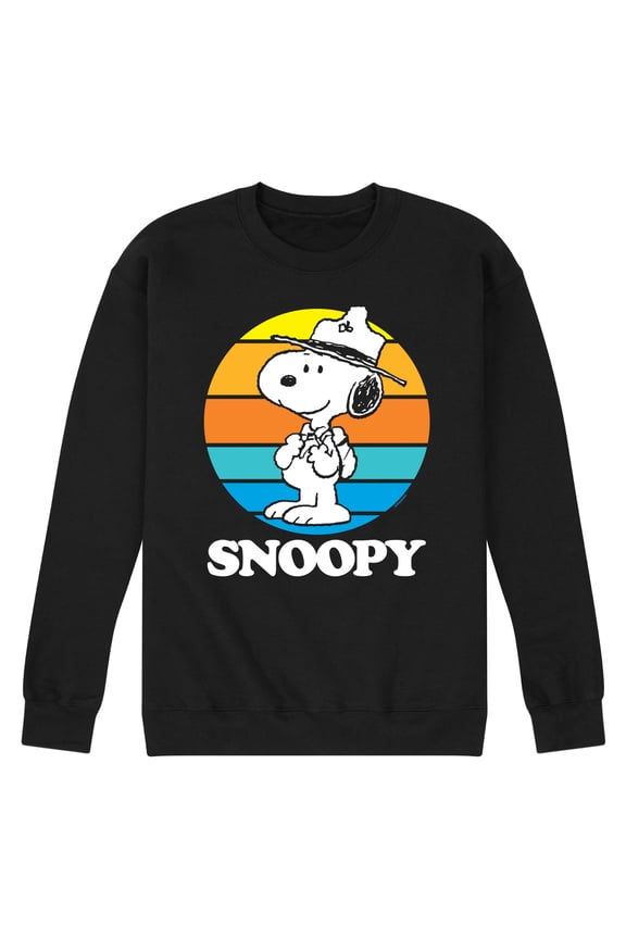 - Snoopy Beagle Scout Sunset - Men's Crew Neck Fleece Pullover