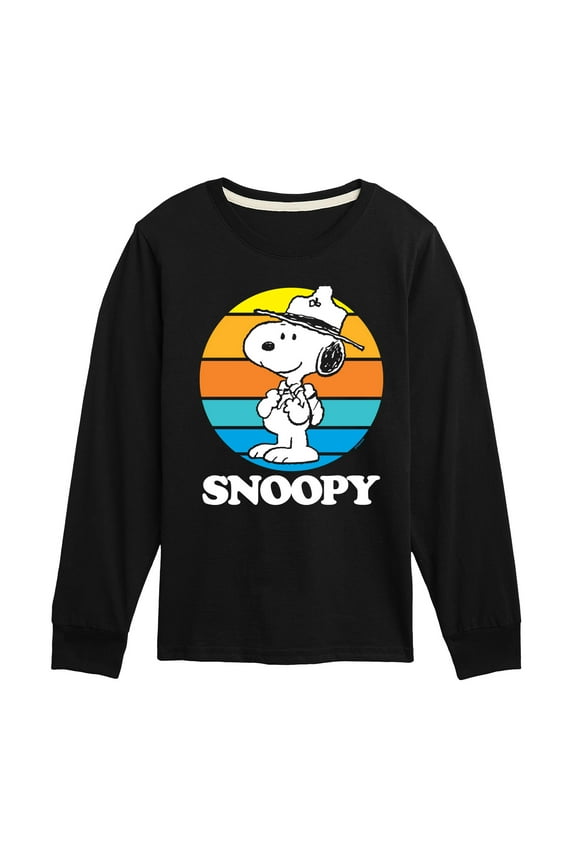 - Snoopy Beagle Scout Sunset - Toddler & Youth Long Sleeve Graphic T-Shirt