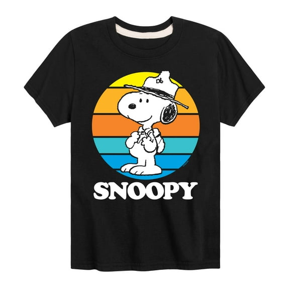 Peanuts - Snoopy Beagle Scout Sunset - Toddler & Youth Short Sleeve Graphic T-Shirt