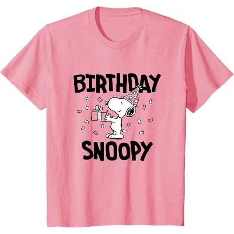 Peanuts Snoopy Birthday Celebration Gift T Shirt for Boy Girl Kids Toddler Baby Tee Light Pink Color Size YXS Walmart