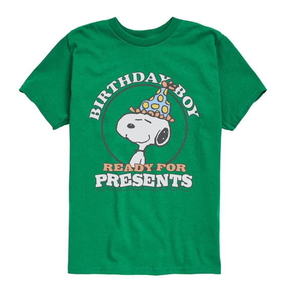 Peanuts - Snoopy Birthday Presents Boys' Short Sleeve Graphic T-Shirt