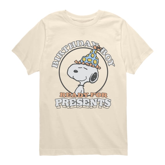 Peanuts - Snoopy Birthday Presents Boys' Short Sleeve Graphic T-Shirt