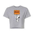 thumbnail image 1 of Peanuts - Snoopy Boo Sign - Juniors Cropped Cotton Blend T-Shirt, 1 of 6