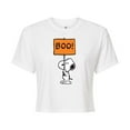 thumbnail image 1 of Peanuts - Snoopy Boo Sign - Juniors Cropped Cotton Blend T-Shirt, 1 of 6