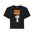 thumbnail image 1 of Peanuts - Snoopy Boo Sign - Juniors Cropped Cotton Blend T-Shirt, 1 of 6