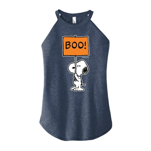 Peanuts - Snoopy Boo Sign - Juniors High Neck Tank Top