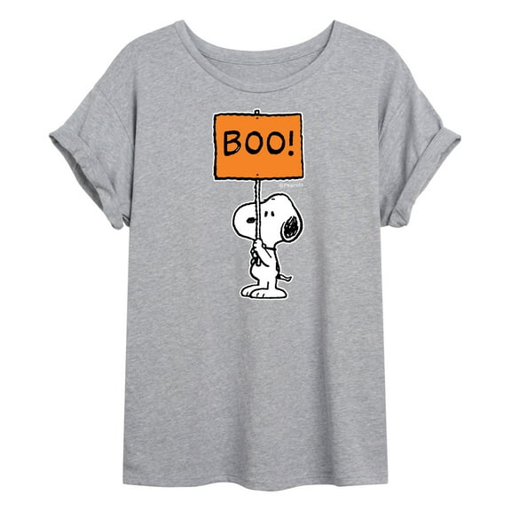 Peanuts - Snoopy Boo Sign - Juniors Ideal Flowy Muscle T-Shirt