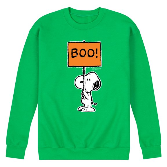 Peanuts - Snoopy Boo Sign - Men's Crew Neck Fleece Pullover