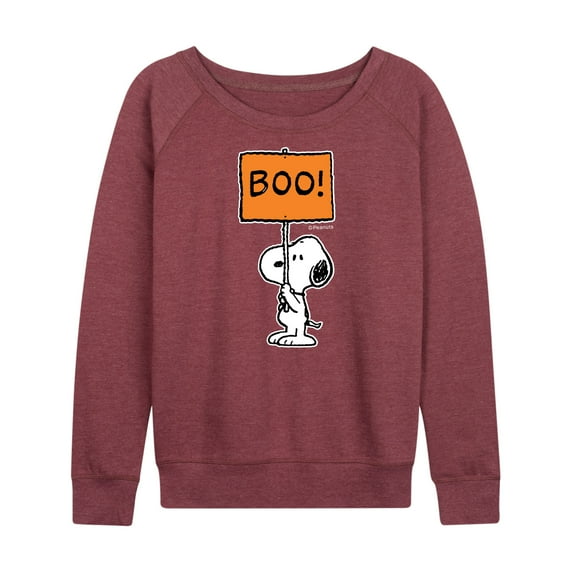 Peanuts - Snoopy Boo Sign - Women's Lightweight French Terry Long Sleeve Shirt