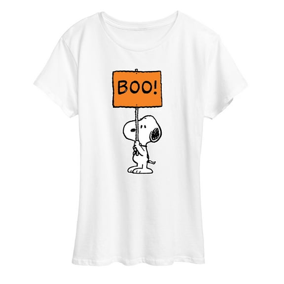 Peanuts - Snoopy Boo Sign - Women's Short Sleeve Graphic T-Shirt