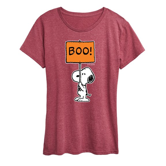 Peanuts - Snoopy Boo Sign - Women's Short Sleeve Graphic T-Shirt